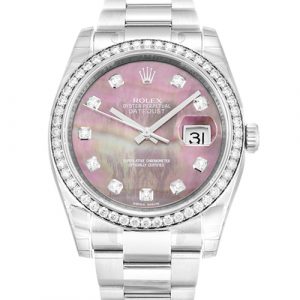 Rolex Datejust 116244 Ladies 36 Mm Steel & White Gold Set With Diamonds Case Automatic Movement