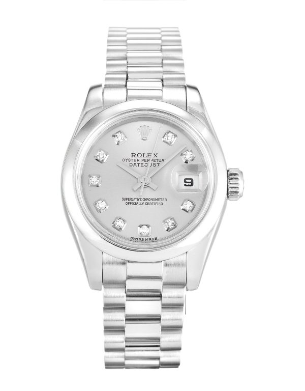 Rolex Datejust Lady 179166 Ladies 26 Mm Platinum Case Automatic Movement