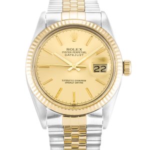 Rolex Datejust 16013 Mens 36 Mm Steel & Yellow Gold Case Automatic Movement