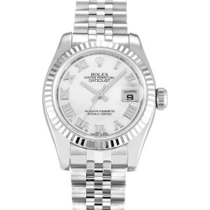 Rolex Datejust Lady 179174 Ladies 26 Mm Steel & White Gold Case Automatic Movement