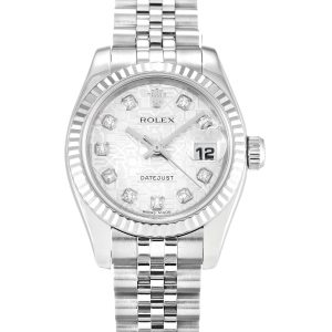 Rolex Datejust Lady 179174 Ladies 26 Mm Steel & White Gold Case Automatic Movement