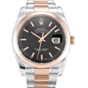 Rolex Datejust 116201 Mens 36 Mm Steel & Rose Gold Case Automatic Movement