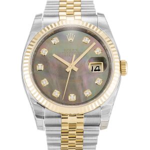 Rolex Datejust 116233 Unisex 36 Mm Steel & Yellow Gold Case Automatic Movement