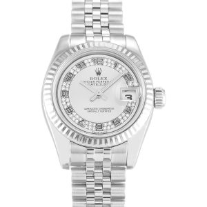 Rolex Datejust Lady 179174 Ladies 26 Mm Steel & White Gold Case Automatic Movement