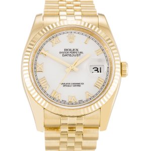 Rolex Datejust 116238 Mens 36 Mm Yellow Gold Case Automatic Movement