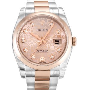 Rolex Datejust 116201 Mens 36 Mm Steel & Rose Gold Case Automatic Movement