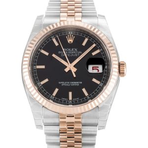 Rolex Datejust 116231 Mens 36 Mm Steel & Rose Gold Case Automatic Movement