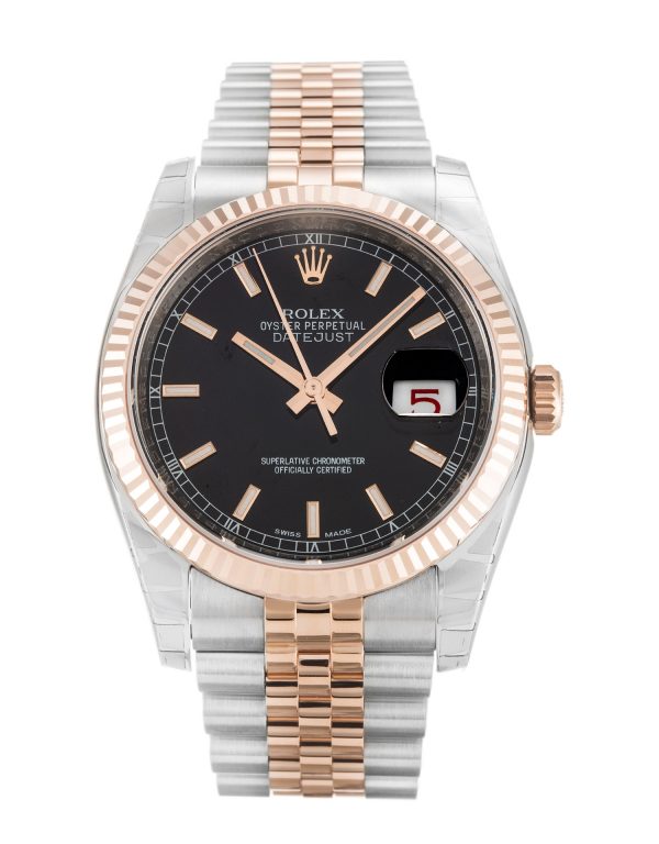 Rolex Datejust 116231 Mens 36 Mm Steel & Rose Gold Case Automatic Movement