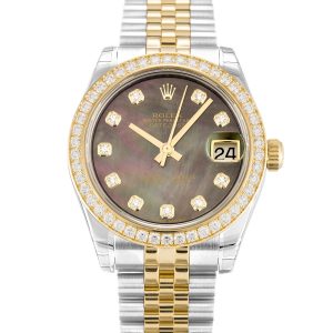 Rolex Datejust Lady 178383 Ladies 31 Mm Steel & Yellow Gold Set With Diamonds Case Automatic Movement