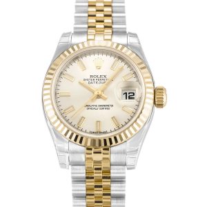 Rolex Datejust Lady 179173 Ladies 26 Mm Steel & Yellow Gold Case Automatic Movement