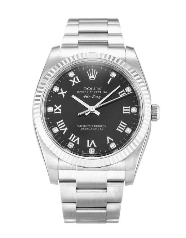 Rolex Air-king 114234 Unisex 34 Mm Steel & White Gold Case Automatic Movement