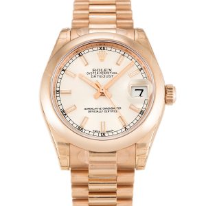 Rolex Datejust Lady 178245f Ladies 31 Mm Rose Gold Case Automatic Movement