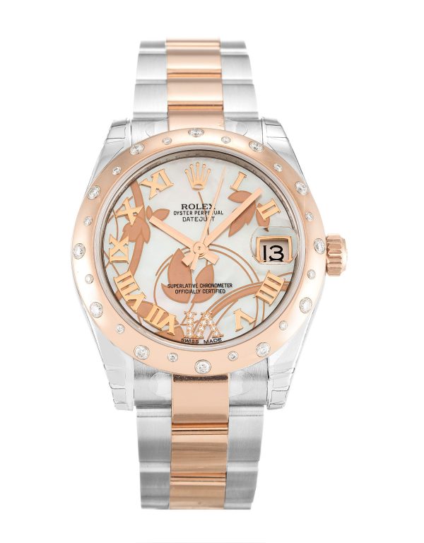 Rolex Datejust Lady 178341 Ladies 31 Mm Rose Gold & Steel Set With Diamonds Case Automatic Movement