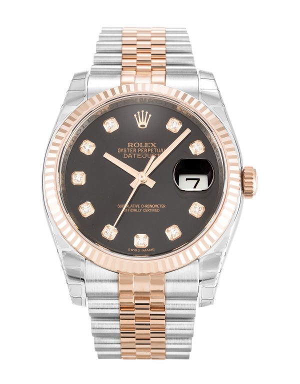 Rolex Datejust 116231 Mens 36 Mm Steel & Rose Gold Case Automatic Movement