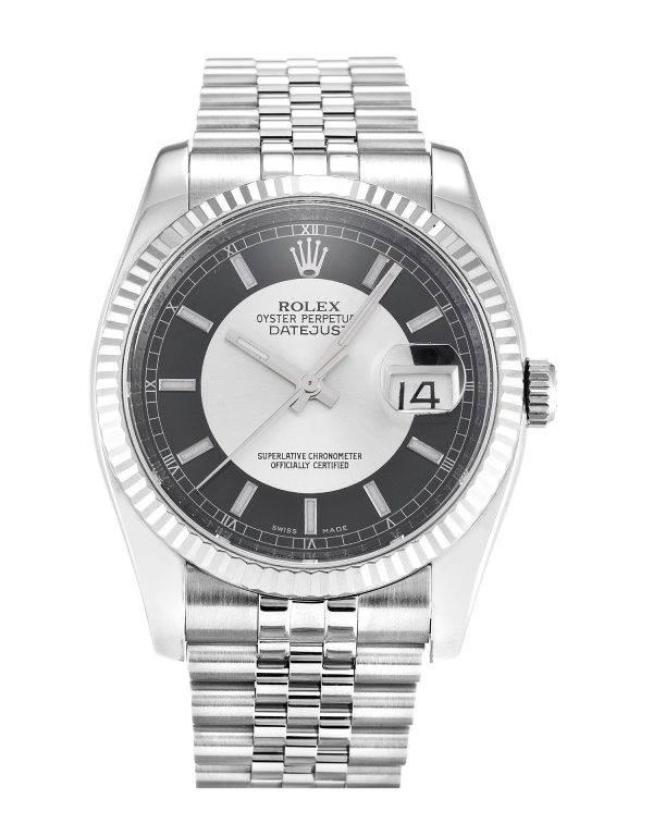 Rolex Datejust 116234 Mens 36 Mm Steel & White Gold Case Automatic Movement