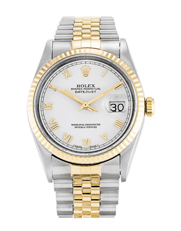 Rolex Datejust 16233 Unisex 36 Mm Steel & Yellow Gold Case Automatic Movement