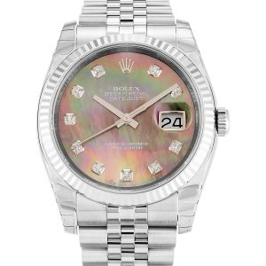 Rolex Datejust 116234 Mens 36 Mm Steel & White Gold Case Automatic Movement