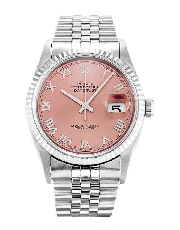 Rolex Datejust 16234 Mens 36 Mm Steel & White Gold Case Automatic Movement