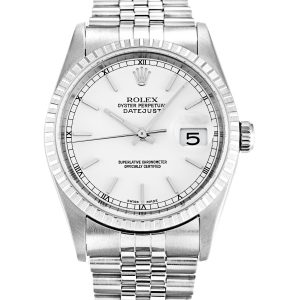 Rolex Datejust 16220 Unisex 36 Mm Steel Case Automatic Movement