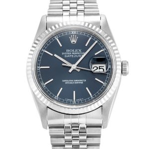 Rolex Datejust 16234 Mens 36 Mm Steel & White Gold Case Automatic Movement