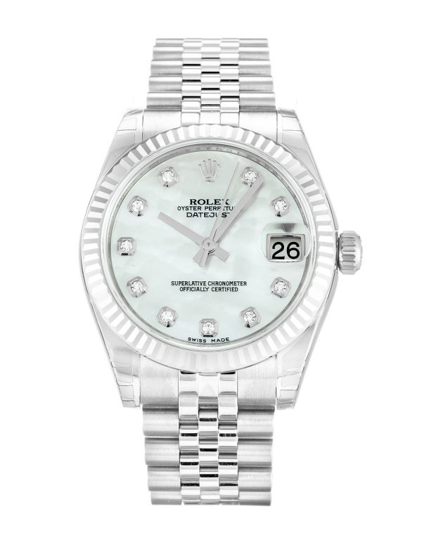 Rolex Datejust Lady 178274 Ladies 31 Mm Steel & White Gold Case Automatic Movement