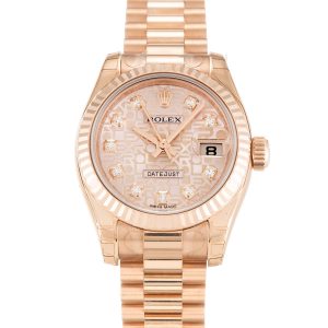 Rolex Datejust Lady 179175 Ladies 26 Mm Pink Gold Case Automatic Movement