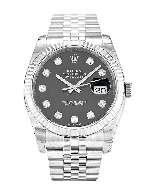 Rolex Datejust 116234 Mens 36 Mm Steel & White Gold Case Automatic Movement