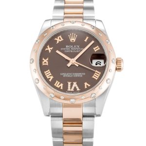 Rolex Datejust Lady 178341 Ladies 31 Mm Rose Gold & Steel Set With Diamonds Case Automatic Movement