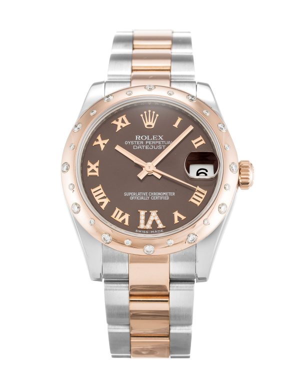 Rolex Datejust Lady 178341 Ladies 31 Mm Rose Gold & Steel Set With Diamonds Case Automatic Movement