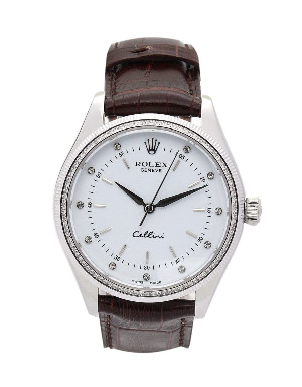 Rolex Cellini 5310 Ladies 25 Mm Steel & White Gold Set With Diamonds Case Quartz Movement