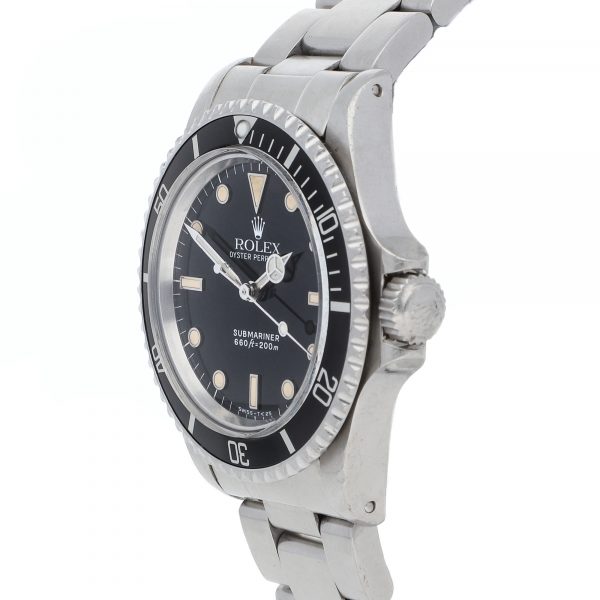 Men Rolex Vintage Submariner No Date 5513 Dial Black Stainless Steel - Image 3
