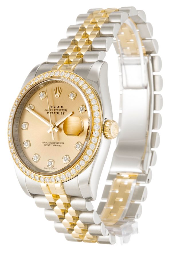 Rolex Datejust 116243 Mens 36 Mm Steel & Yellow Gold Set With Diamonds Case Automatic Movement - Image 2