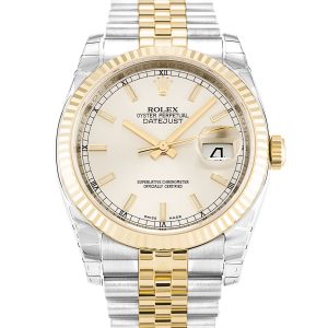 Rolex Datejust 116233 Mens 36 Mm Steel & Yellow Gold Case Automatic Movement