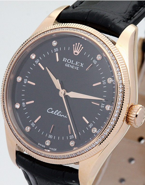 Rolex Cellini 5310 Ladies 25 Mm Yellow Gold Set With Diamonds Case Quartz Movement - Image 3