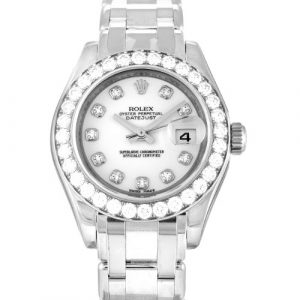 Rolex Pearlmaster 80299 Ladies 29 Mm White Gold Set With Diamonds Case Automatic Movement