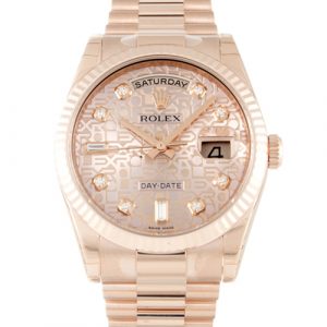 Rolex Day-date 118235 F Mens 36 Mm Rose Gold Case Automatic Movement