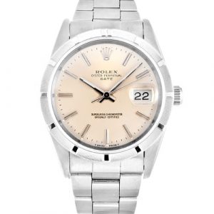 Rolex Oyster Perpetual Date 15210 Mens 34 Mm Steel Case Automatic Movement