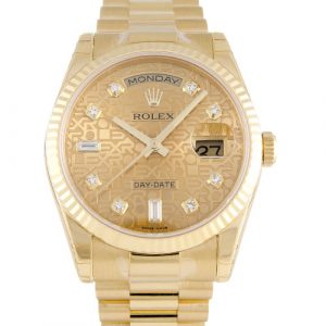 Rolex Day-date 118238 Mens 36 Mm Yellow Gold Case Automatic Movement