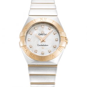 Omega Constellation Small 123.20.27.60.55.001 Ladies 27 Mm Steel & Rose Gold Case Quartz Movement