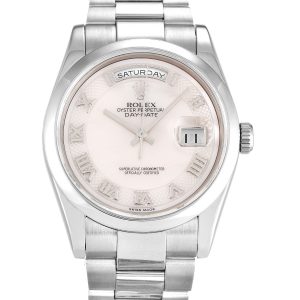 Rolex Day-date 118209 Mens 36 Mm White Gold Case Automatic Movement