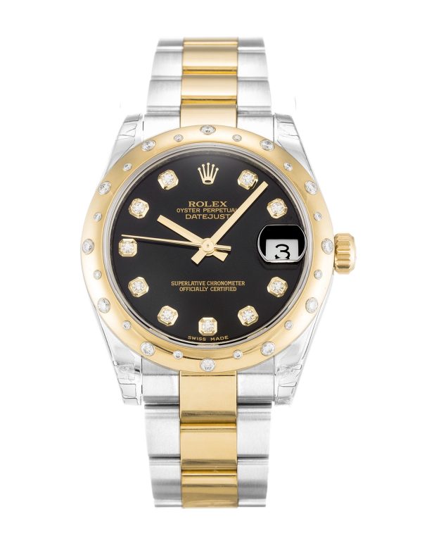 Rolex Mid-size Datejust 178343 Unisex 31 Mm Steel & Yellow Gold Set With Diamonds Case Automatic Movement