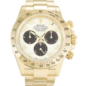 Rolex Daytona 116528 Mens 40 Mm Yellow Gold Case Automatic Movement