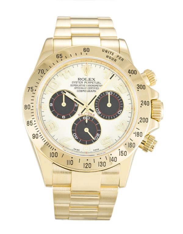 Rolex Daytona 116528 Mens 40 Mm Yellow Gold Case Automatic Movement