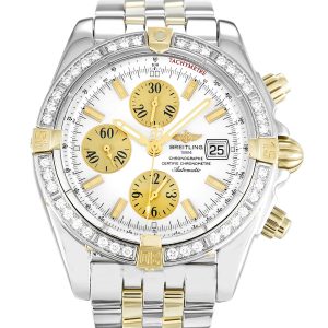 Breitling Chronomat Evolution B13356 Mens 43.7 Mm Steel & Yellow Gold Set With Diamonds Case Automatic Movement