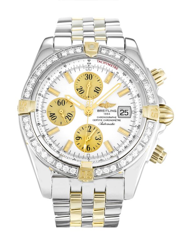 Breitling Chronomat Evolution B13356 Mens 43.7 Mm Steel & Yellow Gold Set With Diamonds Case Automatic Movement