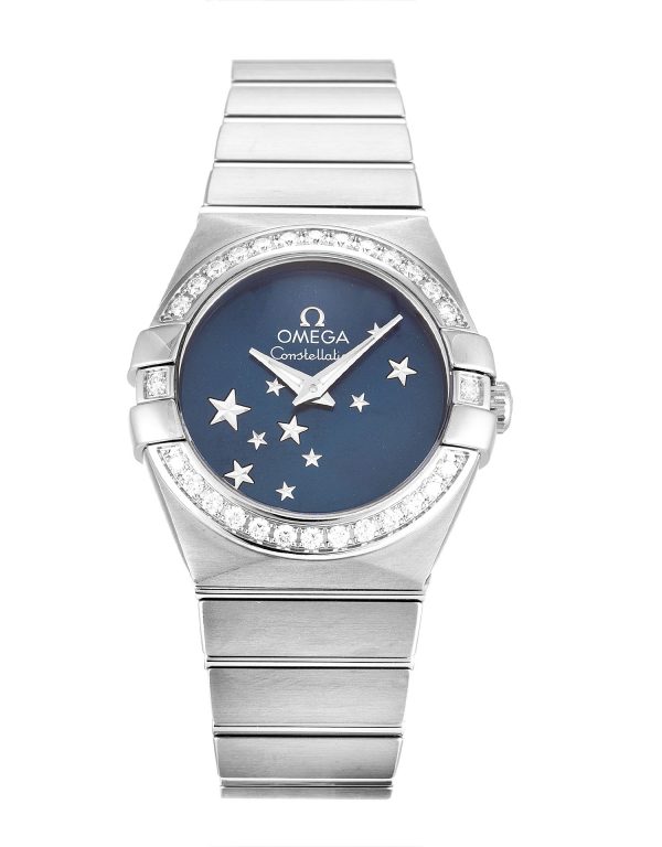 Omega Constellation Ladies 123.15.24.60.03.001 Ladies 24 Mm Steel Set With Diamonds Case Quartz Movement