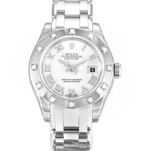 Rolex Pearlmaster 80319 Ladies 29 Mm White Gold Set With Diamonds Case Automatic Movement