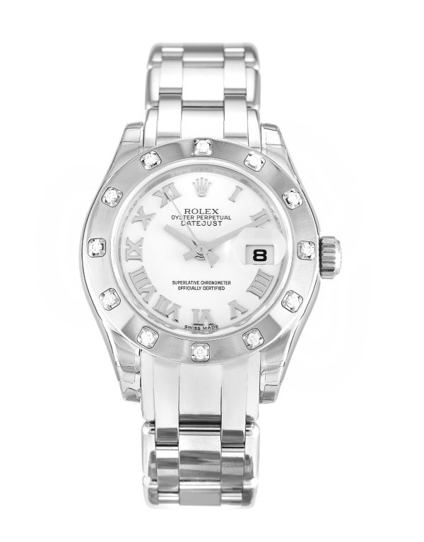 Rolex Pearlmaster 80319 Ladies 29 Mm White Gold Set With Diamonds Case Automatic Movement