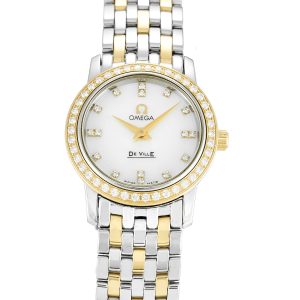 Omega De Ville Prestige Ladies 4375.75.00 Ladies 22 Mm Yellow Gold Set With Diamonds Case Quartz Movement