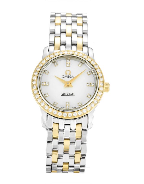 Omega De Ville Prestige Ladies 4375.75.00 Ladies 22 Mm Yellow Gold Set With Diamonds Case Quartz Movement